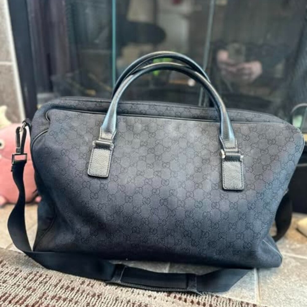 Gucci Black Denim Weekender/Duffle/Carry-on